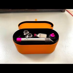 Dyson Hair Tool Set in Orange Case with Pink and Silver Accents